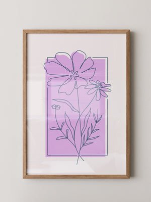 Blumen Kontur lila Quadrat