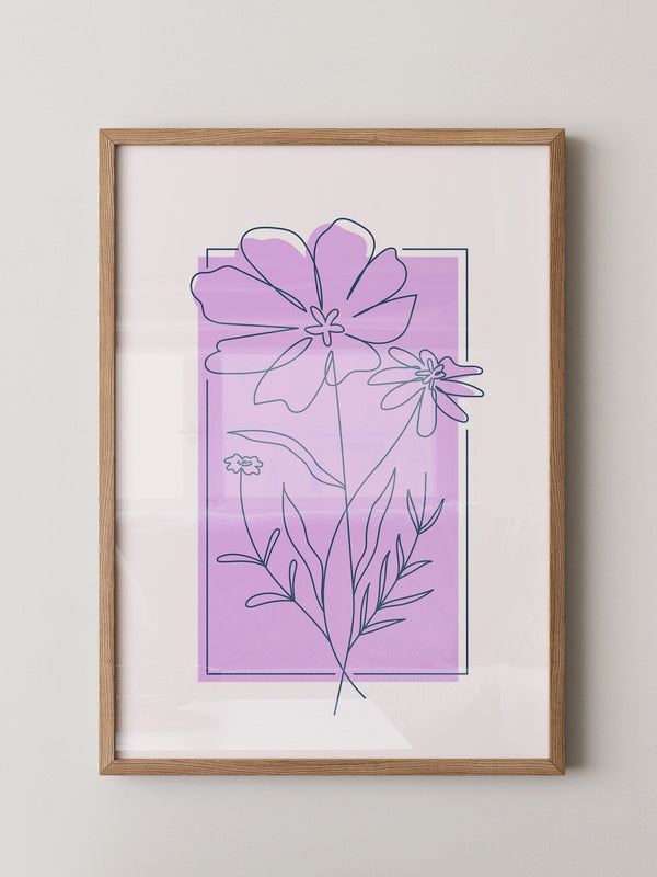Blumen Kontur lila Quadrat