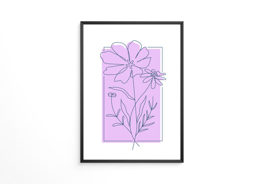 Blumen Kontur lila Quadrat