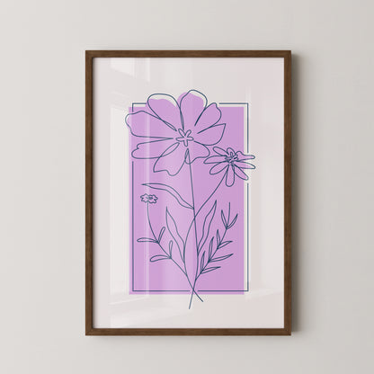 Blumen Kontur lila Quadrat