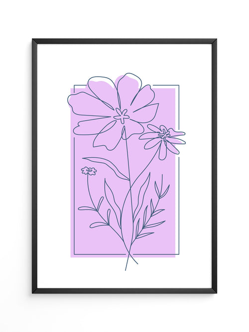 Blumen Kontur lila Quadrat