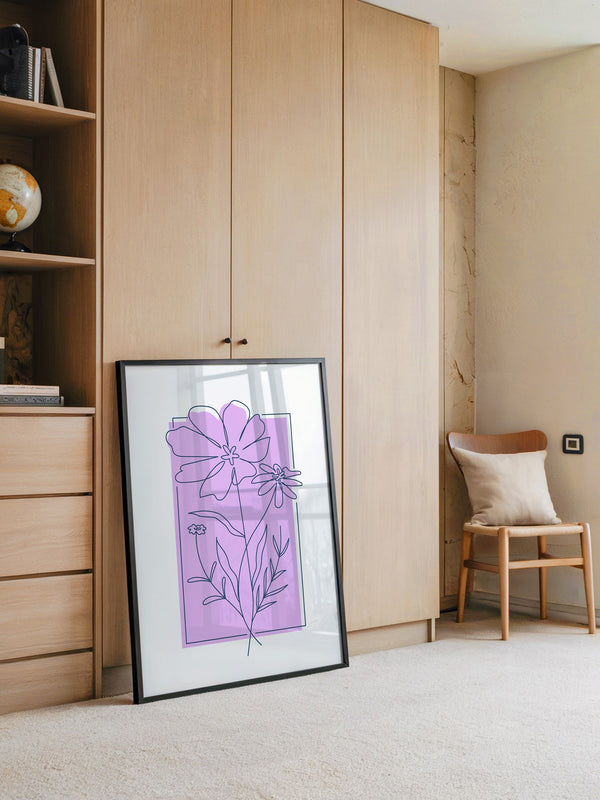 Blumen Kontur lila Quadrat