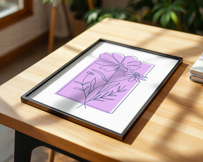 Blumen Kontur lila Quadrat