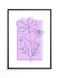 Blumen Kontur lila Quadrat