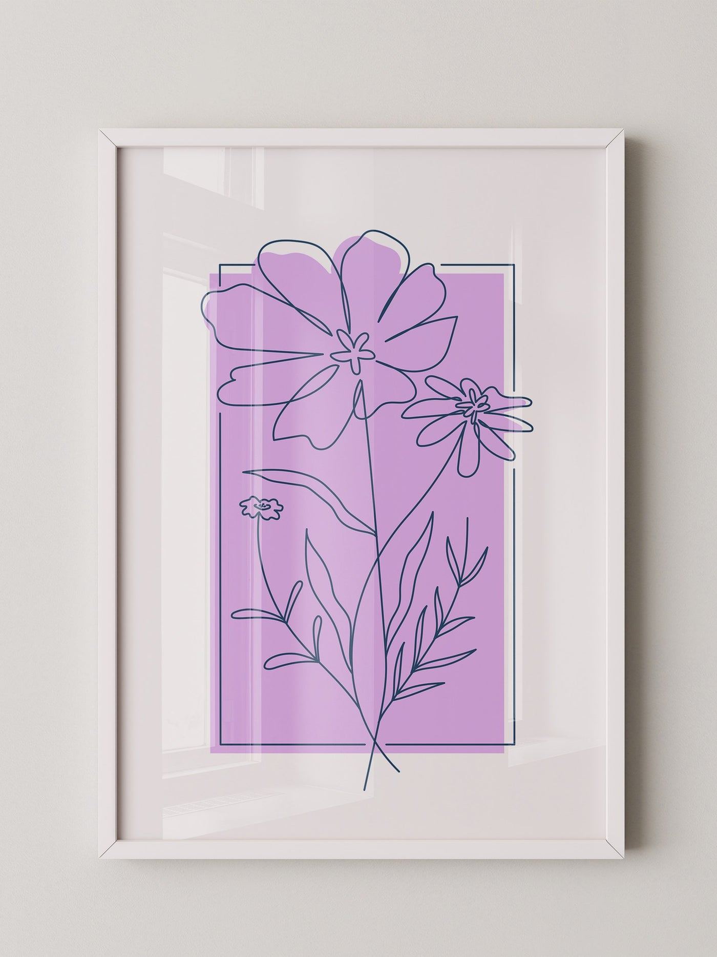 Blumen Kontur lila Quadrat