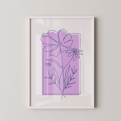 Blumen Kontur lila Quadrat
