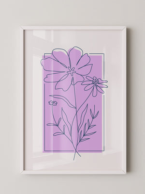 Blumen Kontur lila Quadrat