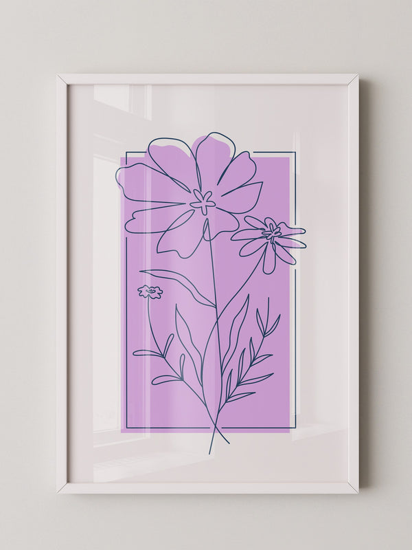 Blumen Kontur lila Quadrat