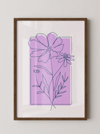 Blumen Kontur lila Quadrat
