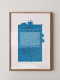Blumen Lineart Blau