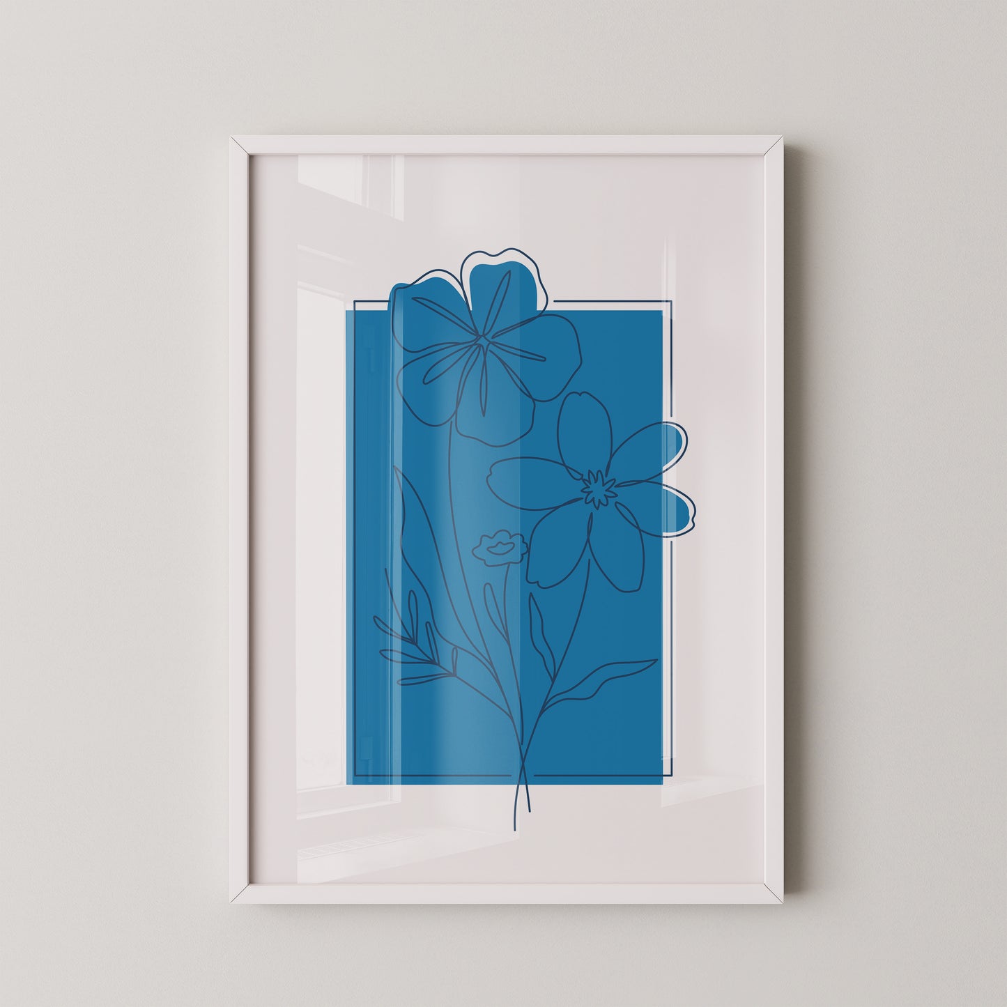 Blumen Lineart Blau