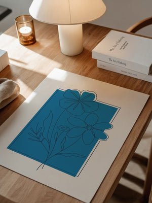 Blumen Lineart Blau