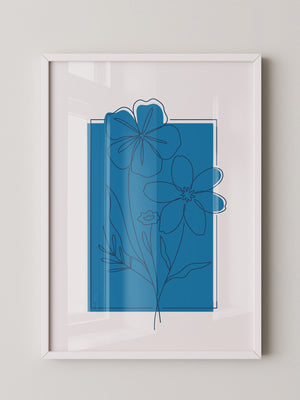 Blumen Lineart Blau