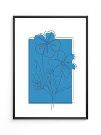 Blumen Lineart Blau