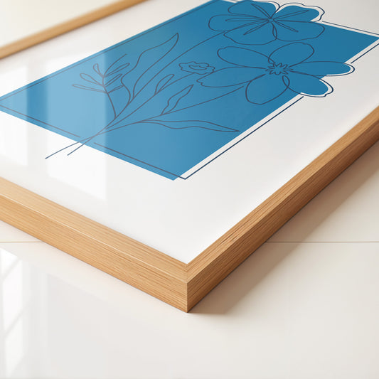Blumen Lineart Blau