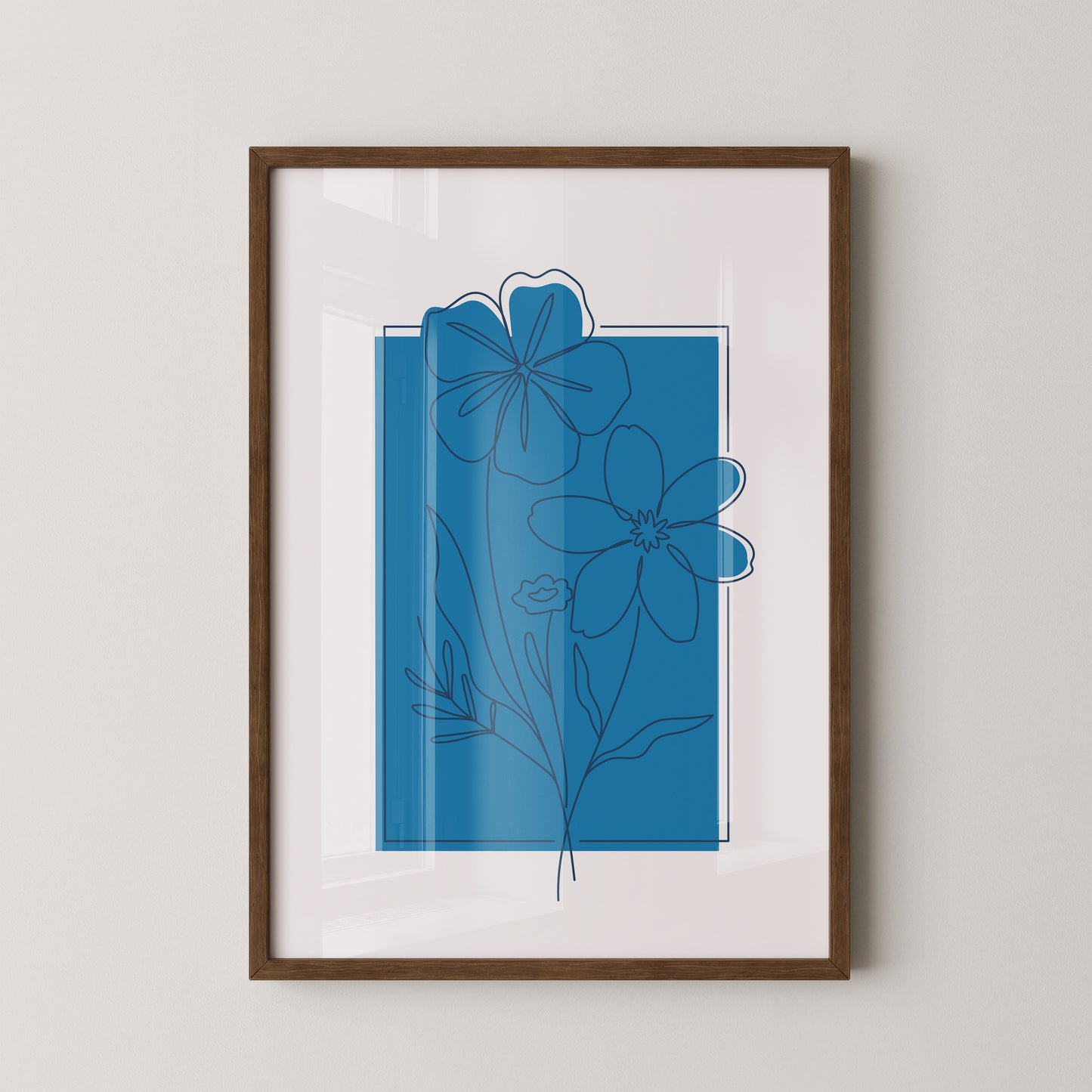 Blumen Lineart Blau