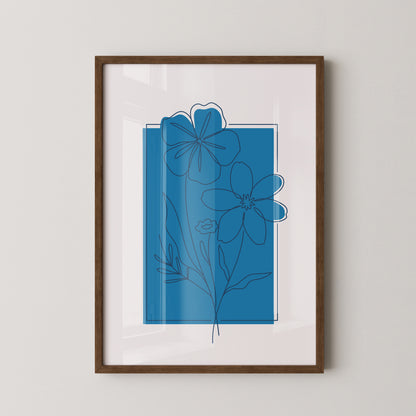 Blumen Lineart Blau