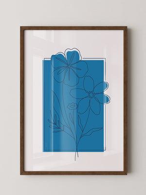 Blumen Lineart Blau