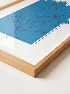 Blumen Lineart Blau