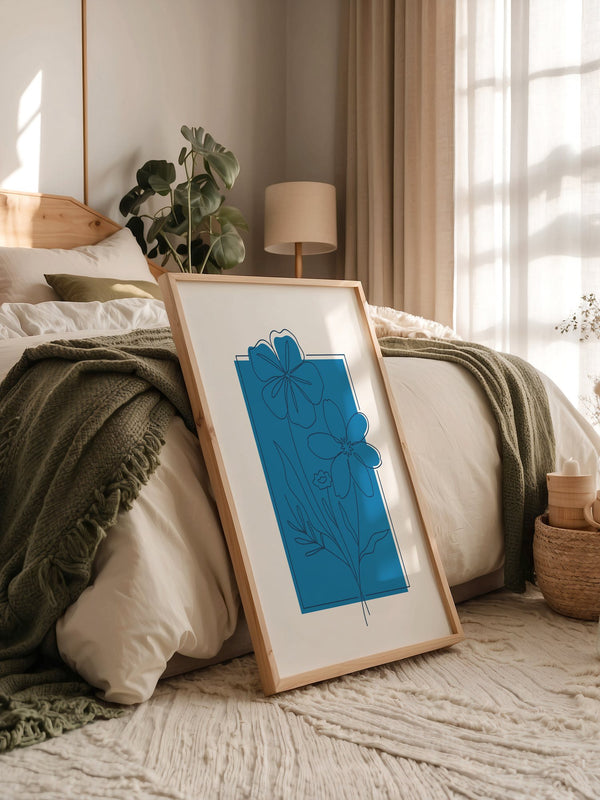 Blumen Lineart Blau