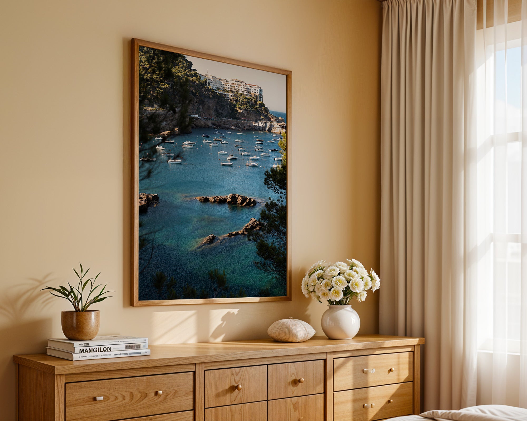 Boote Bucht Küste Panorama