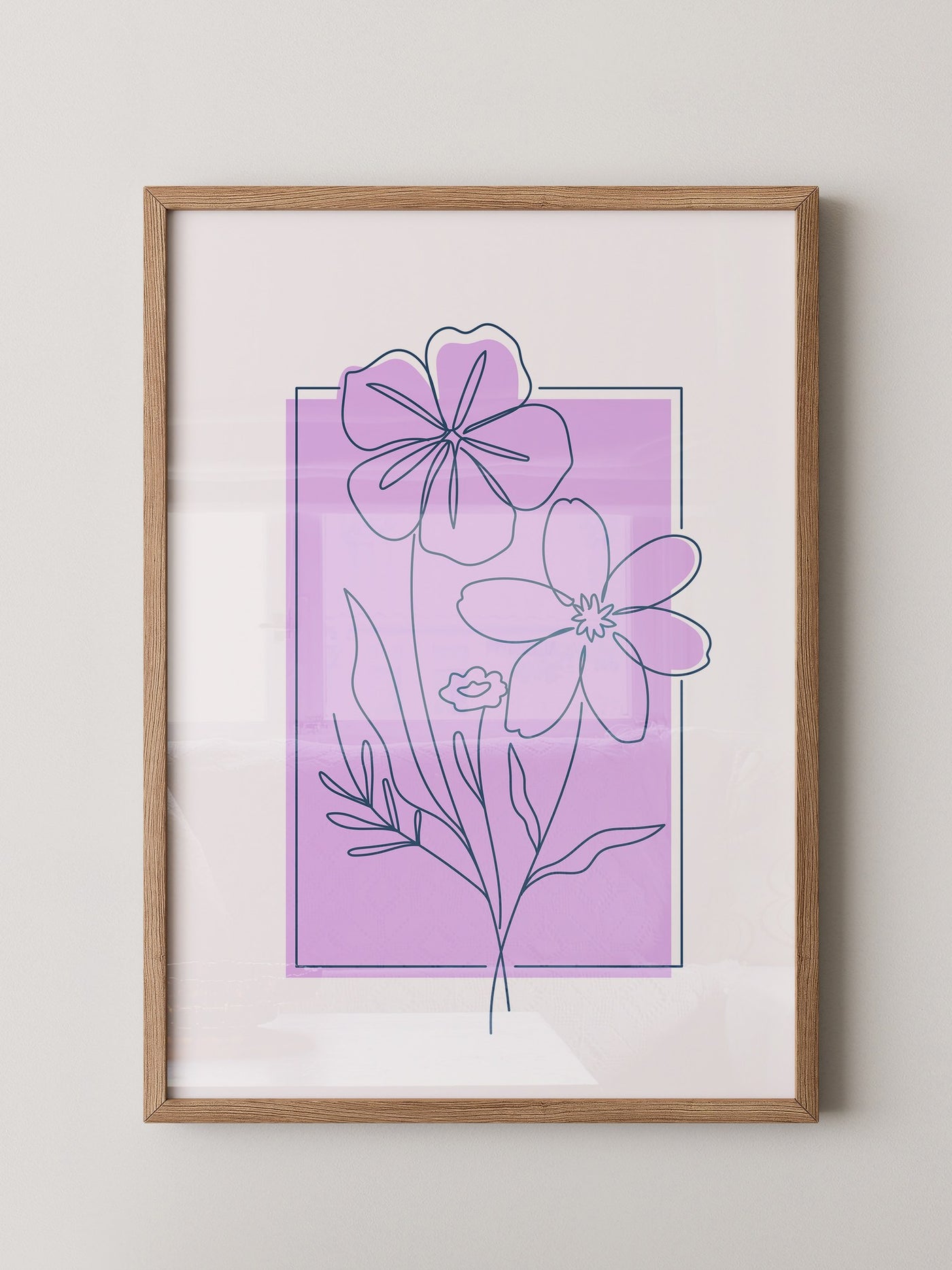 Blumen Umriss lila Hintergrund