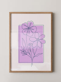 Blumen Umriss lila Hintergrund