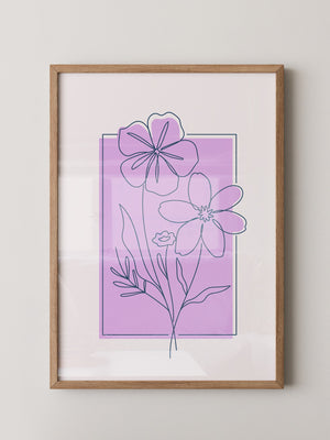 Blumen Umriss lila Hintergrund