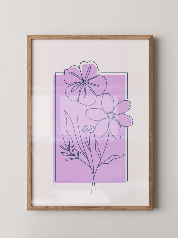 Blumen Umriss lila Hintergrund