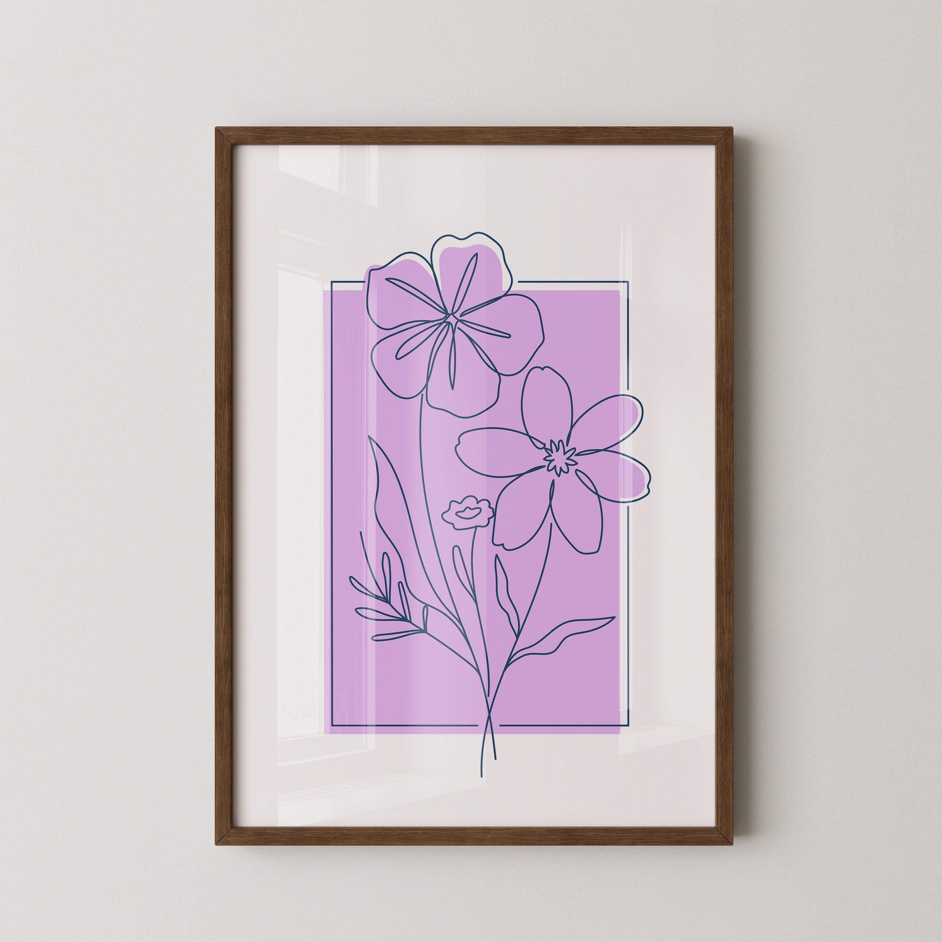 Blumen Umriss lila Hintergrund