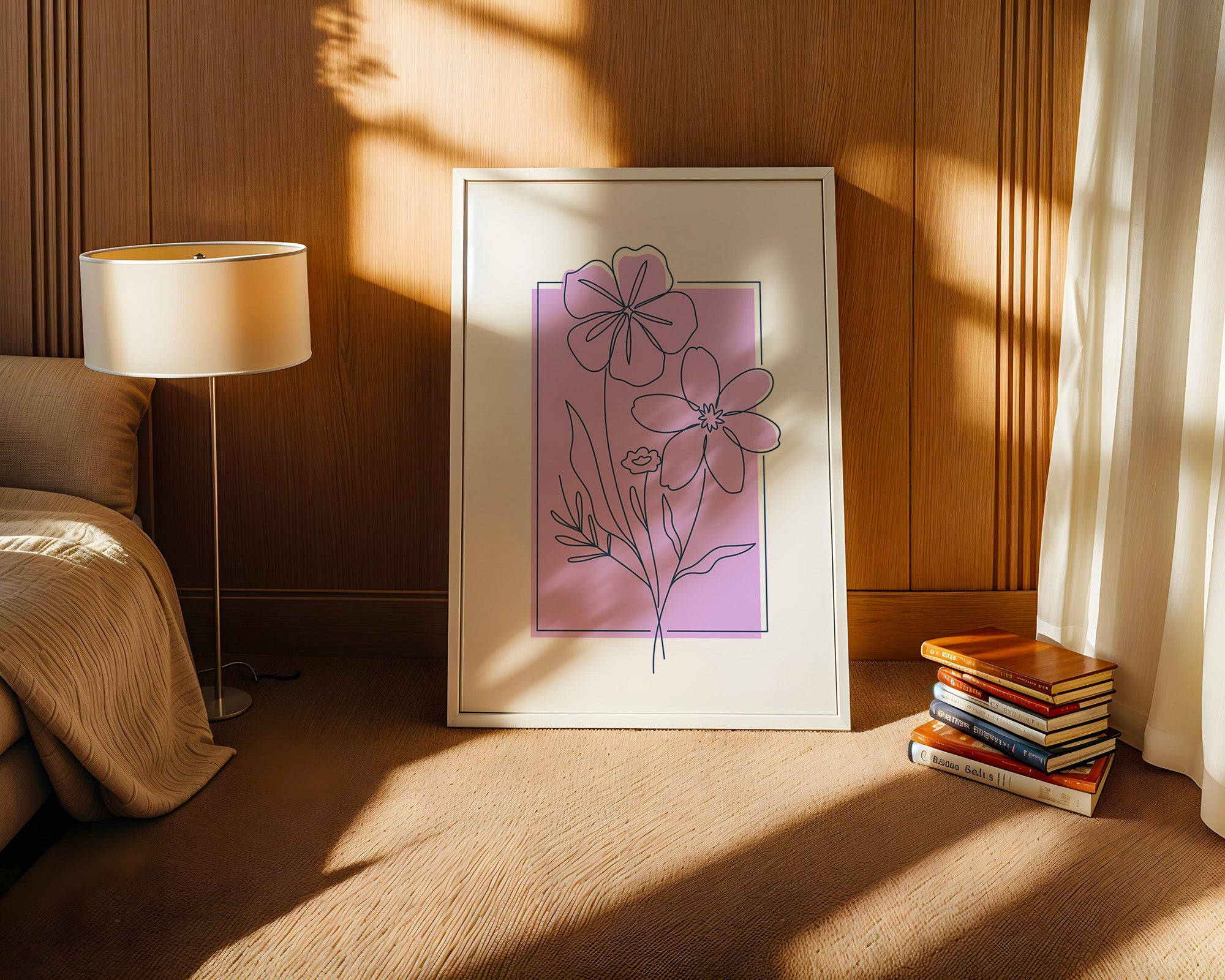 Blumen Umriss lila Hintergrund