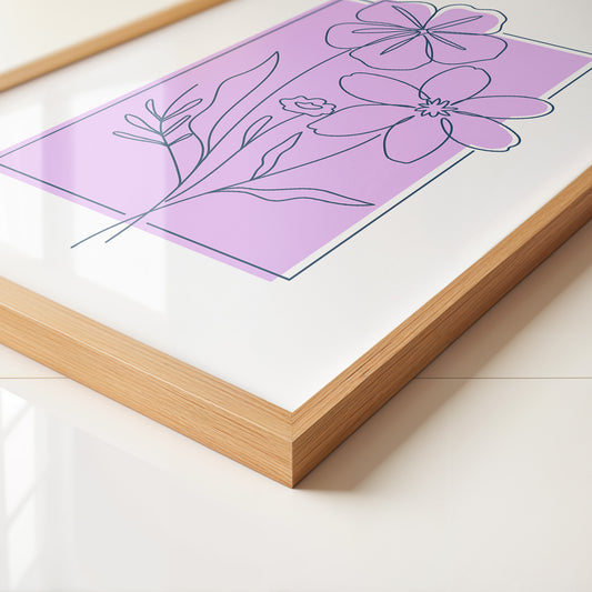 Blumen Umriss lila Hintergrund