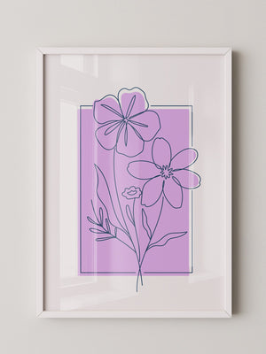 Blumen Umriss lila Hintergrund