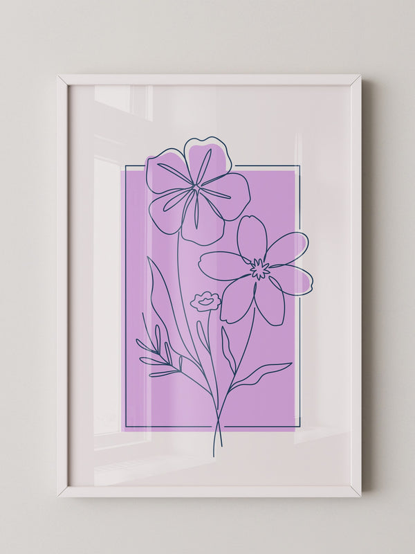 Blumen Umriss lila Hintergrund