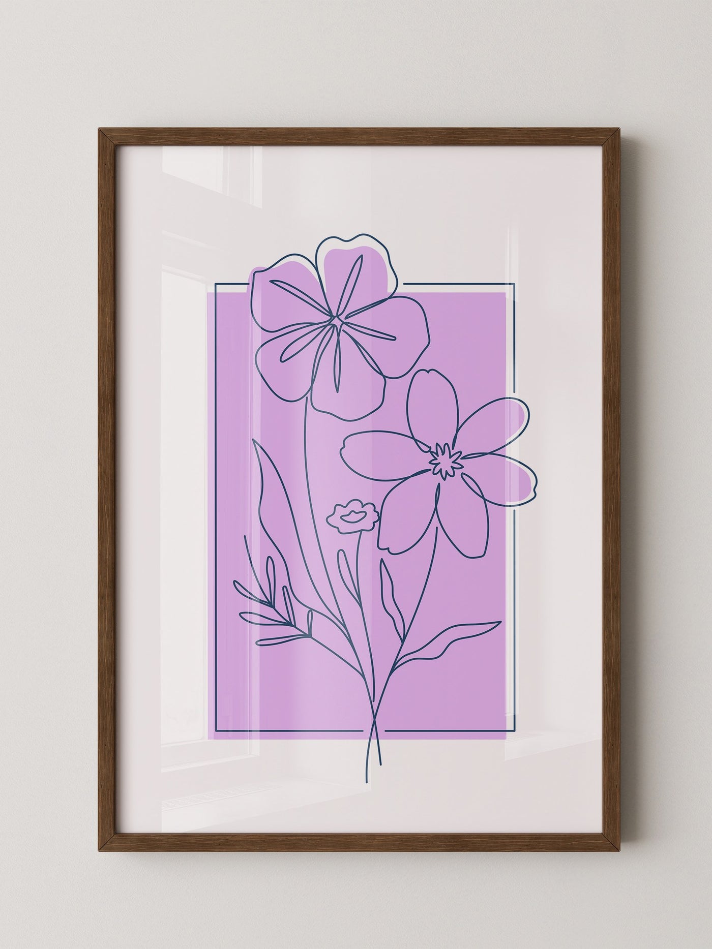 Blumen Umriss lila Hintergrund