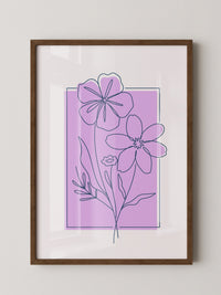 Blumen Umriss lila Hintergrund