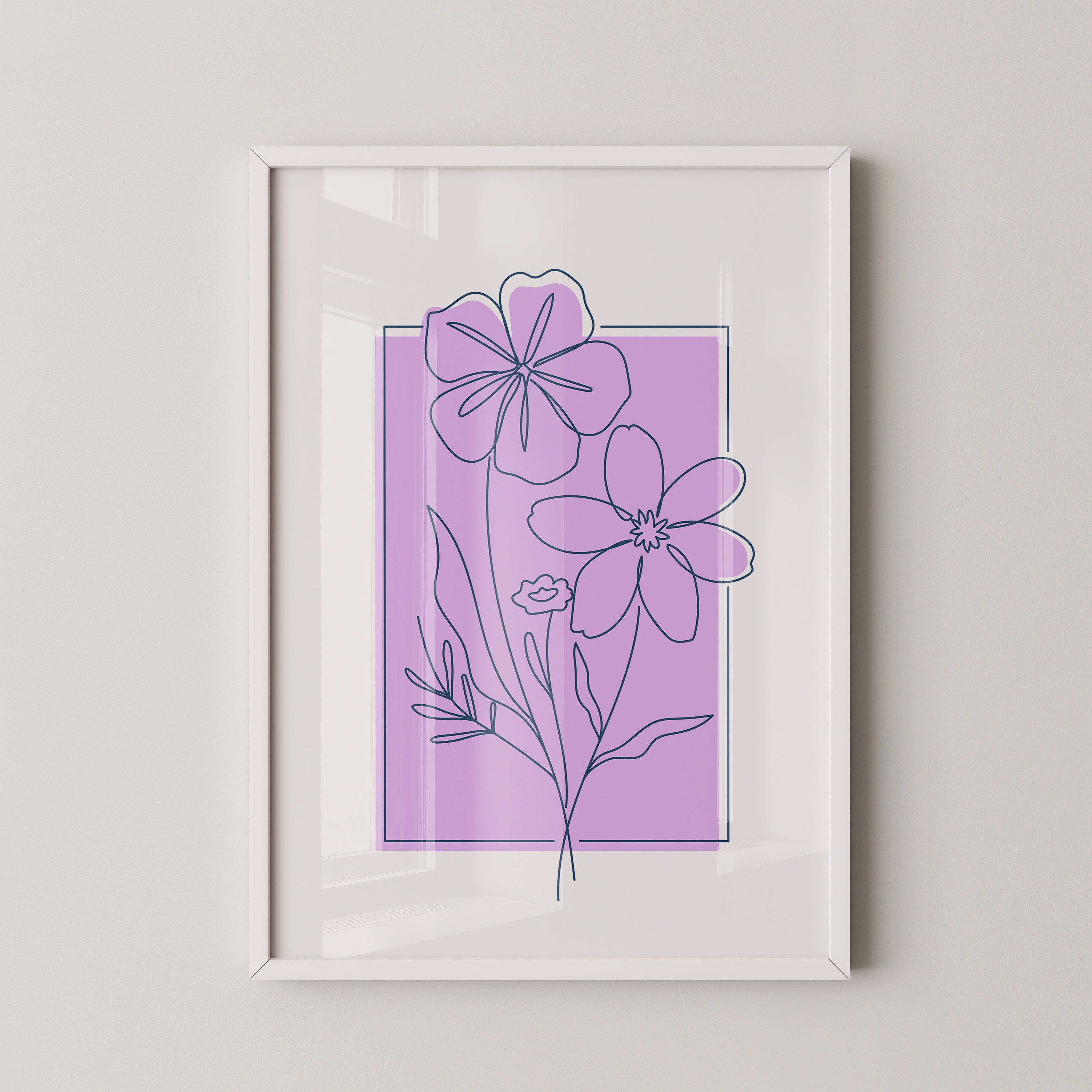 Blumen Umriss lila Hintergrund