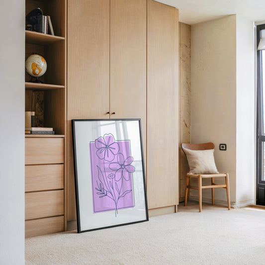 Blumen Umriss lila Hintergrund