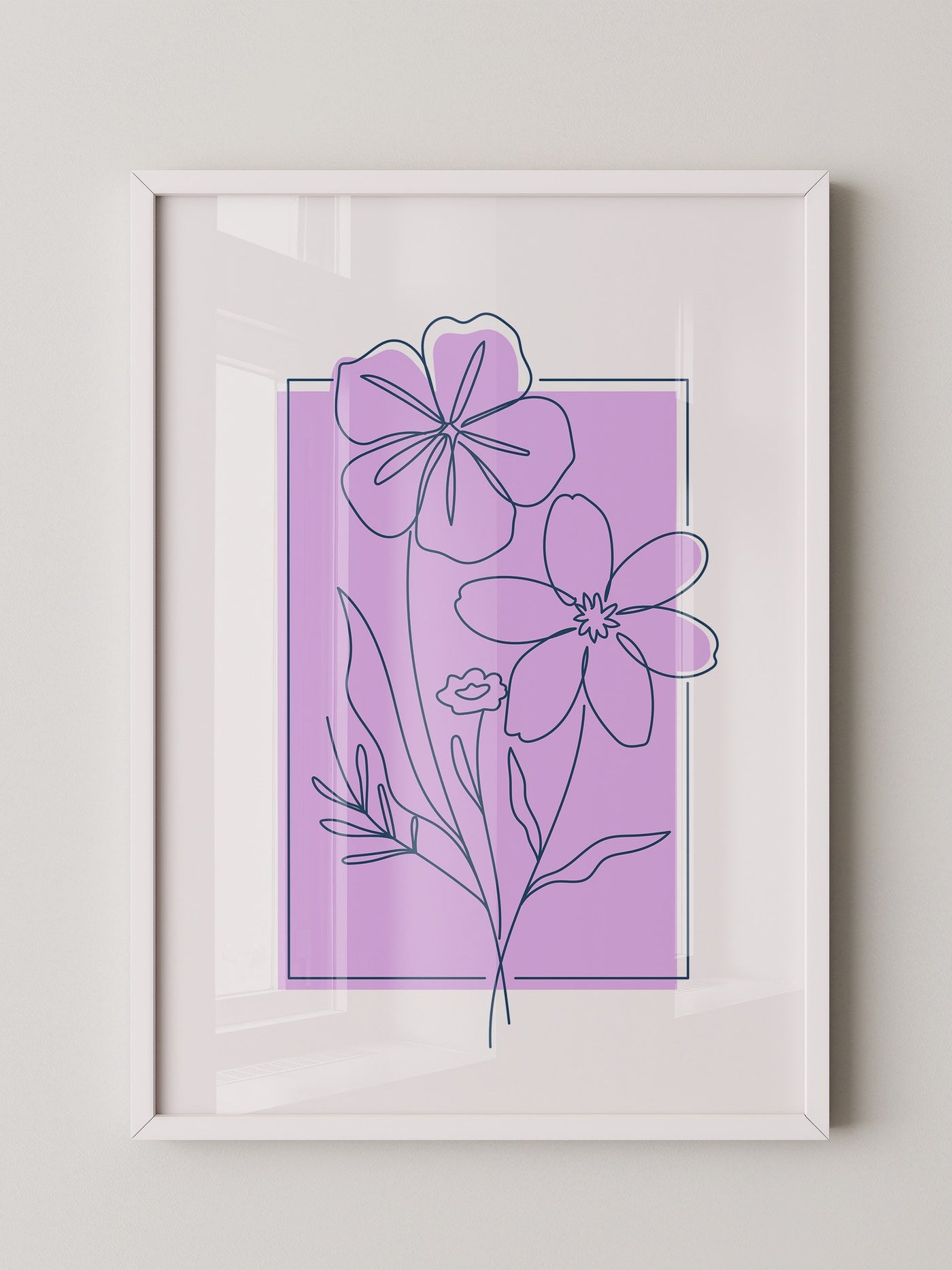 Blumen Umriss lila Hintergrund