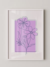 Blumen Umriss lila Hintergrund