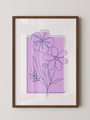 Blumen Umriss lila Hintergrund