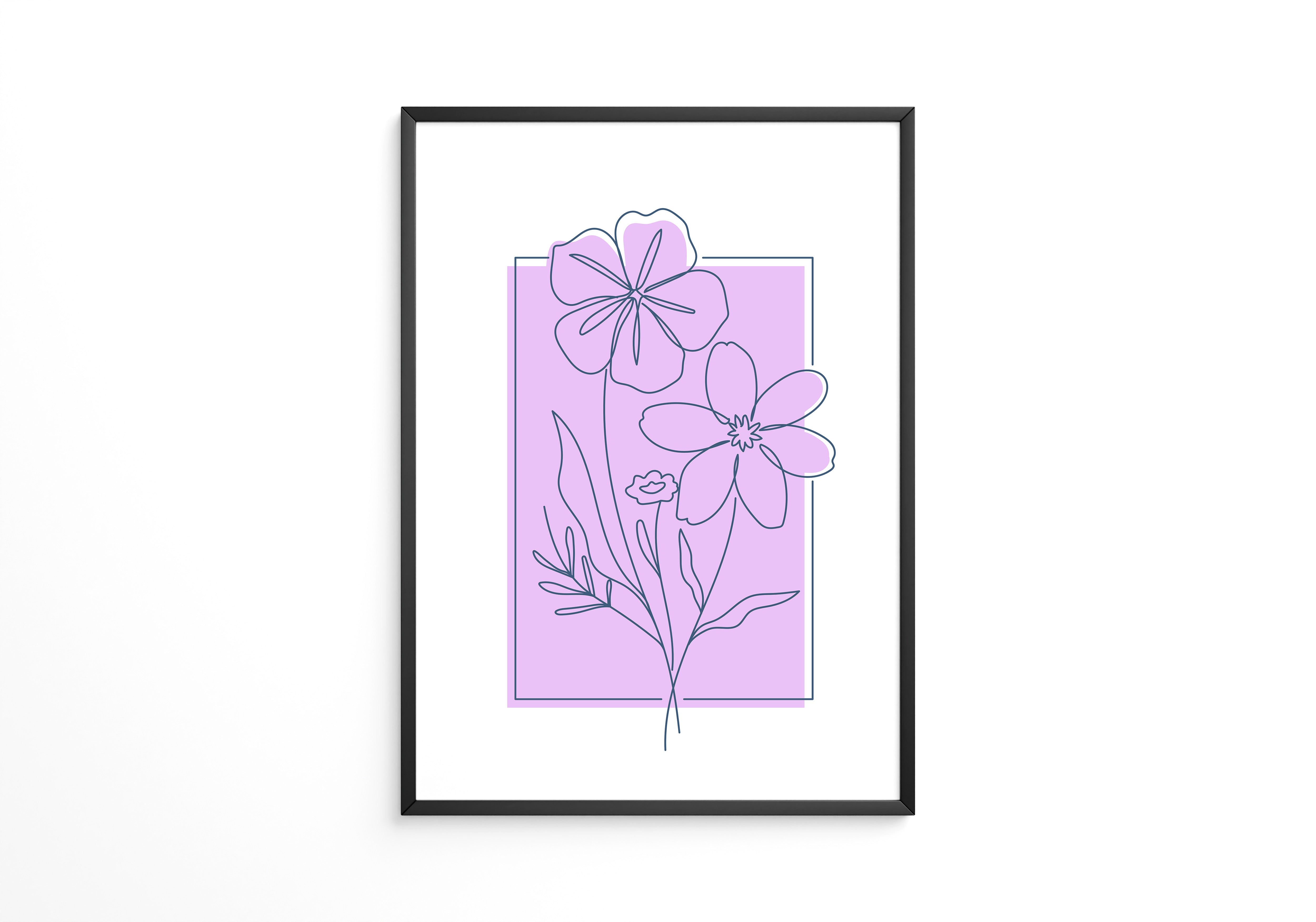 Blumen Umriss lila Hintergrund