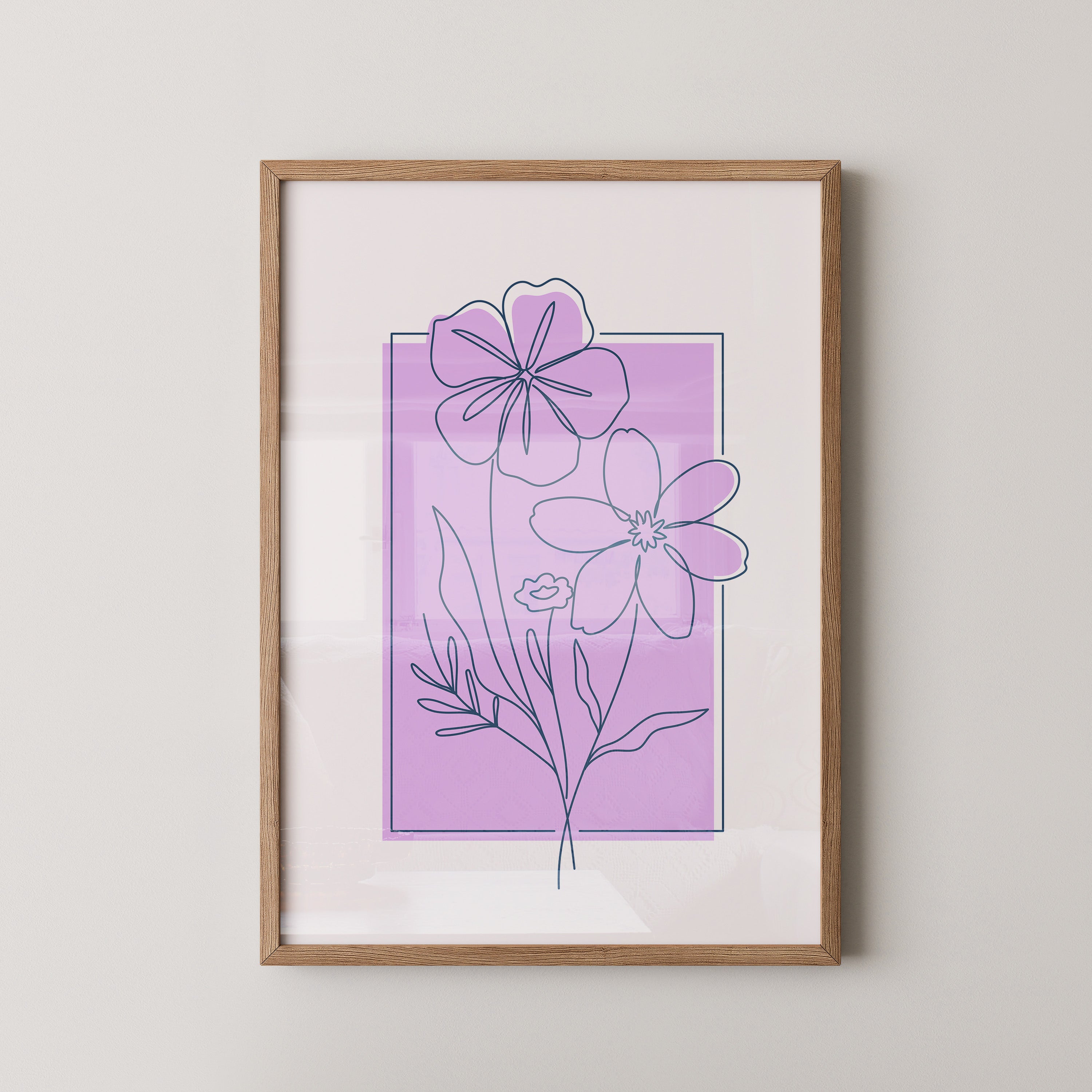 Blumen Umriss lila Hintergrund