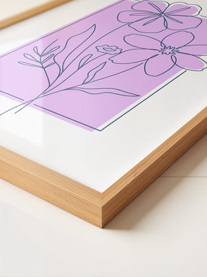 Blumen Umriss lila Hintergrund