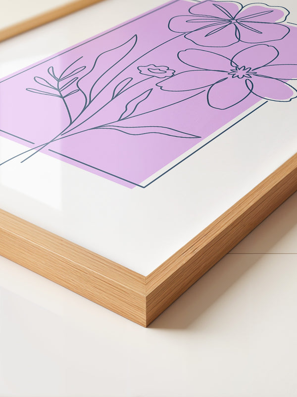 Blumen Umriss lila Hintergrund