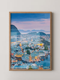 Stadtblick Abenddämmerung Norwegen