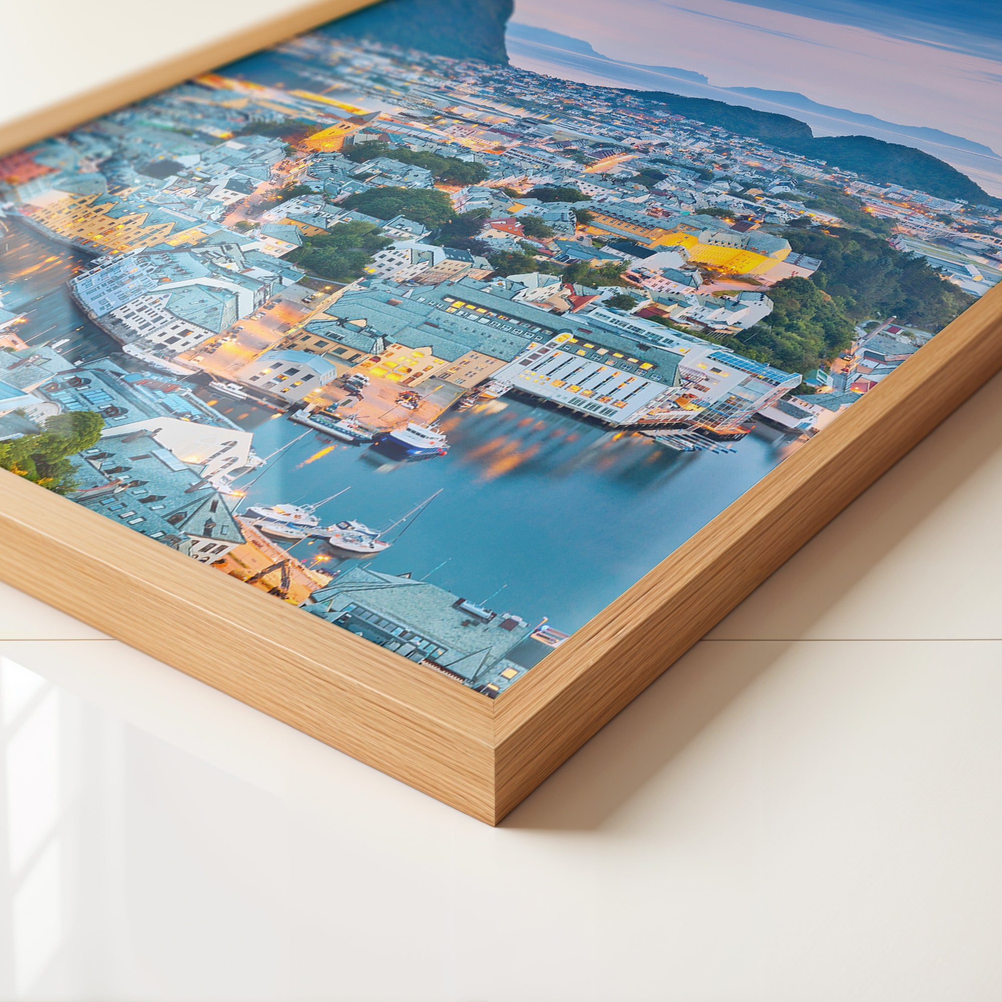 Stadtblick Abenddämmerung Norwegen