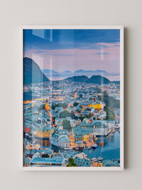 Stadtblick Abenddämmerung Norwegen