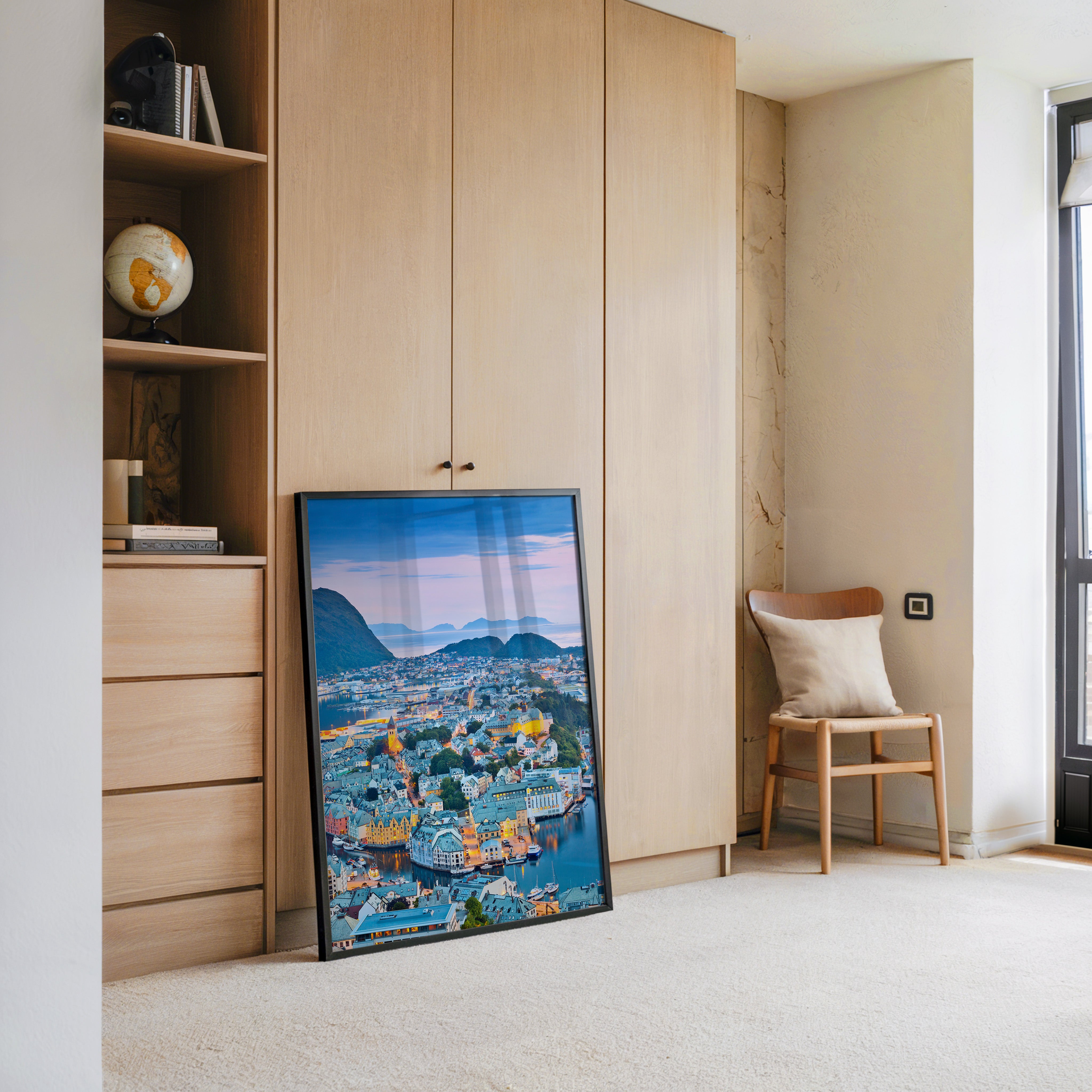 Stadtblick Abenddämmerung Norwegen