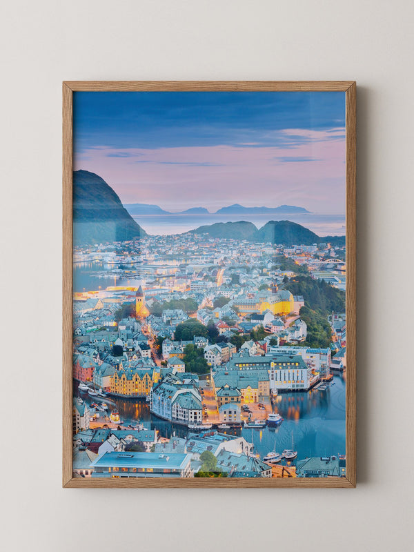 Stadtblick Abenddämmerung Norwegen